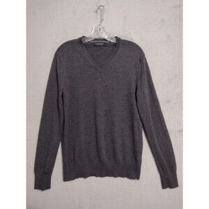 Banana Republic 100% Extra Fine Merino Wool Sweater, V-Neck, Gray, Men's M/L